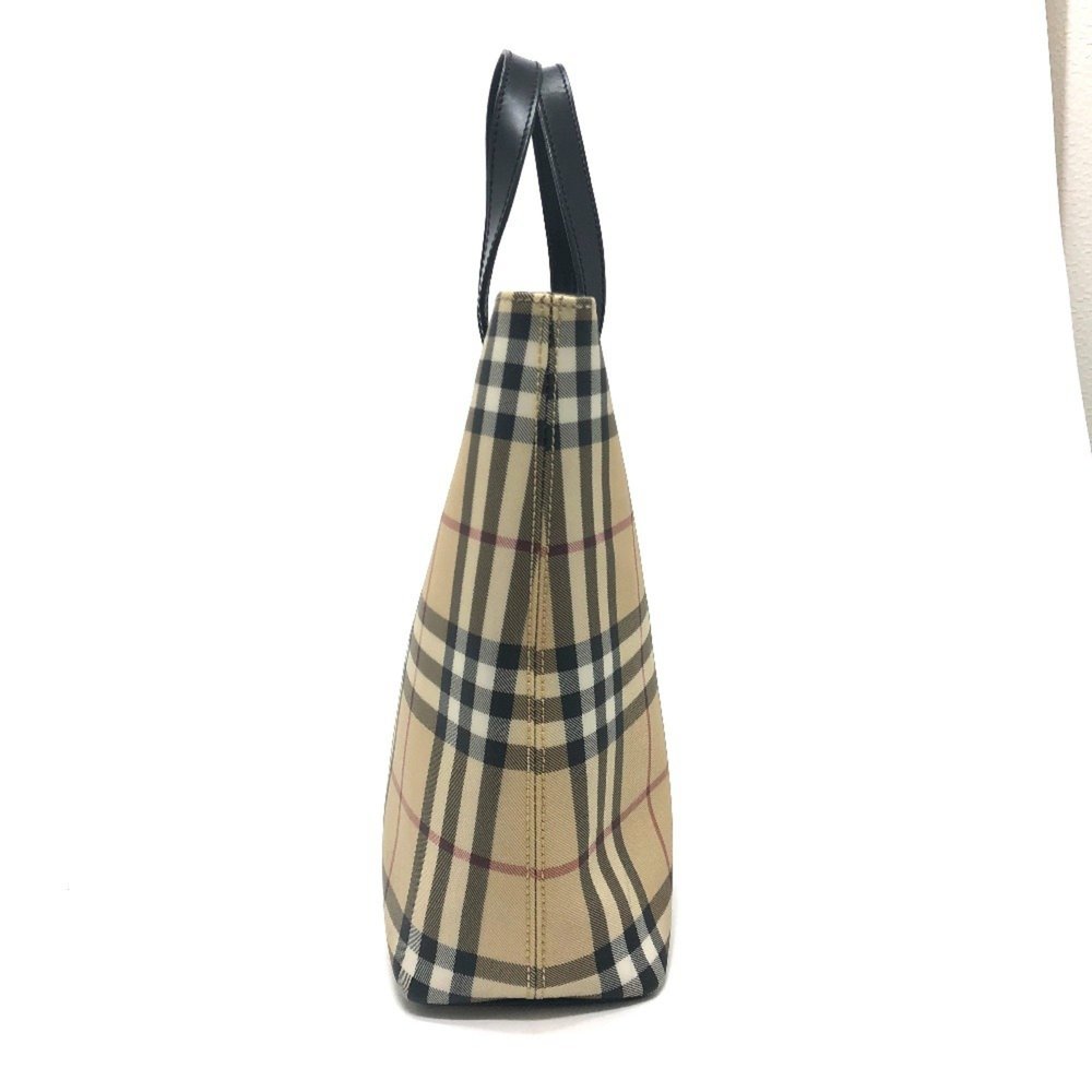 BURBERRY Check Tote Bag in PVC/Leather, Women's, Beige - Picture 3 of 14